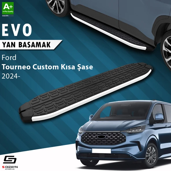 S-Dizayn Ford Tourneo Custom 2 Kısa Şase Evo Aluminyum Yan Basamak 223 Cm 2023 Üzeri A+ Kalite ürün görseli 1