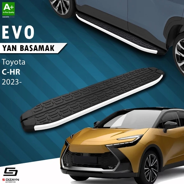 S-Dizayn Toyota C-HR 2 Evo Aluminyum Yan Basamak 173 Cm 2023 Üzeri A+ Kalite ürün görseli 1