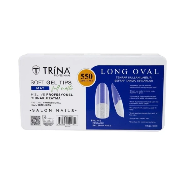 Soft Jel Takma Tırnak - Long Oval (Full Mat) 550' Li - 26 ürün görseli 1