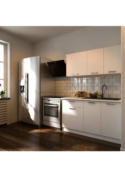 T Designo Eftalya Hazır Mutfak Dolabı 140 cm - Tezgah Dahil - Beyaz ürün görseli 1