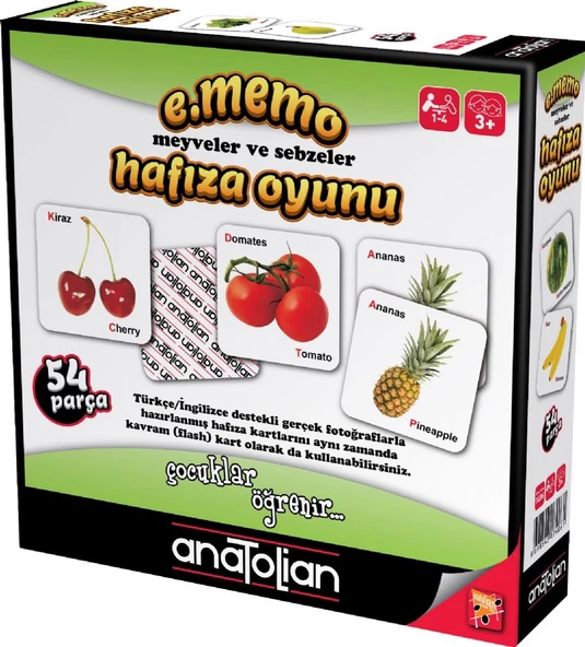 Anatolian e.Memo Meyveler ve Sebzeler Hafıza Oyunu ürün görseli 1