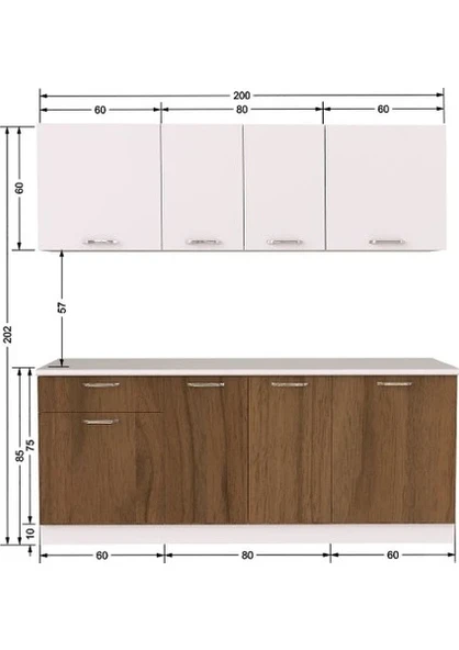 Tdesigno Seren Mutfak 200 cm Tezgah Dahil - Resim 3