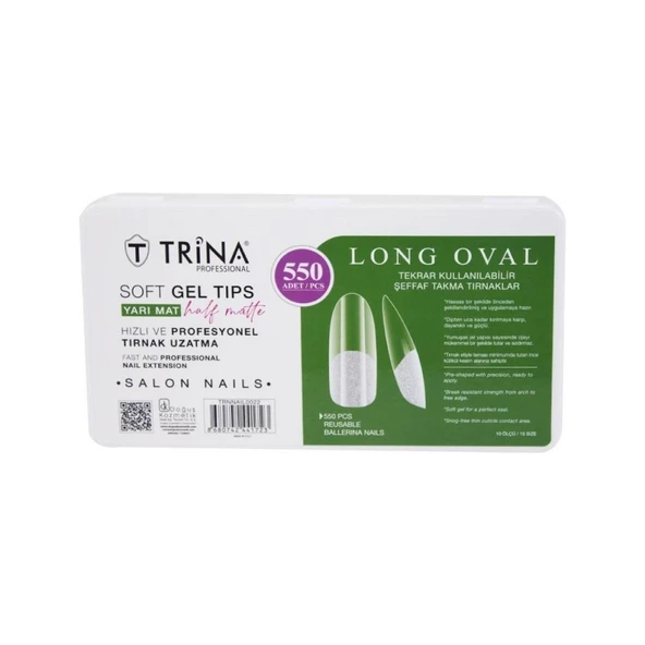 Trina Soft Jel Takma Tırnak - Long Oval (Yarı Mat) 550' Li - 22 ürün görseli 1
