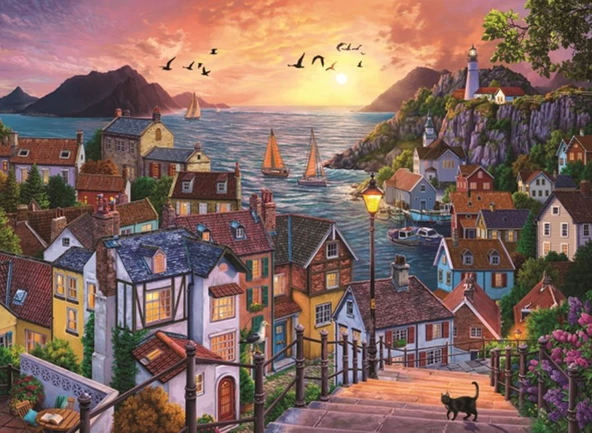 Anatolian Sahilde Günbatımı 1000 Parçalık Karton Puzzle/Yapboz ürün görseli 1