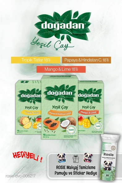 Doğadan 18'li Poşet Çaylar Papaya, Mango ve Tropik ve Rosie Pamuk ürün görseli 1