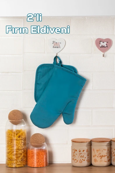 Porsima 3136 2li Isıya Dayanıklı Fırın Eldiveni Seti Mutfak eldiveni Seti Mavi ürün görseli 1
