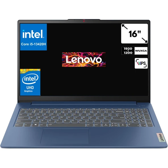 Ideapad Slim 3 16IRH10 I5-13420H 24 GB 1tb SSD UHD Graphics 16" Wuxga Windows 11 Pro Taşınabilir Bilgisayar 83K2001RTRCB4 ürün görseli 1