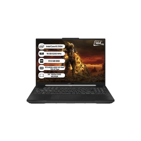 Tuf Gaming F16 FX607VU-RL142 i5-210H 16GB 512GB SSD 6GB RTX4050 144Hz 16 FreeDos ürün görseli 1