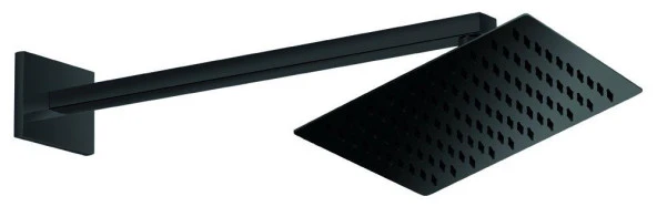 GPD Ankastre Duş Başlığı Kare Slim Metal 20x20 cm Siyah ADS27-S ürün görseli 1