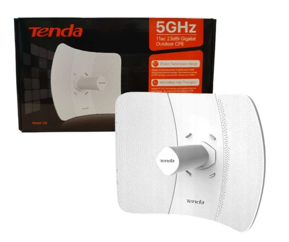 TENDA O9 Dis Mekan 867 Mbps 5GHz 25 Km Gigabit Access Point O9 ürün görseli 1