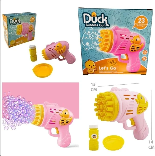 Duck köpük tabancası 23 nokta çıkışlı pilli pembe renk ürün görseli 1