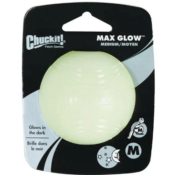 Chuckit Max Glow Gece Parlayan Köpek Oyun Topu (Orta Boy) ürün görseli 1