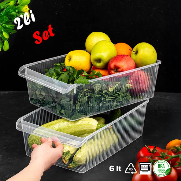 Porsima 3184 2 Li 6lt Dolap İçi Ve Buzdolabı İçi Düzenleyici Orga Şeffaf ürün görseli 1