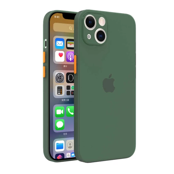 iPhone 13 Kılıf Ultra İnce Mat Kamera Korumalı Silikon ürün görseli 1