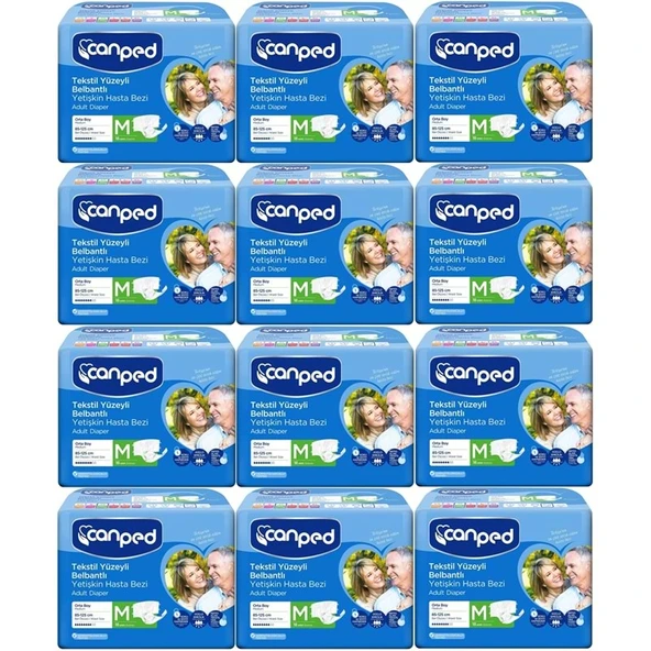 Canped Yetişkin Bezi Bel Bantlı Tekstil Yüzey M - Orta - Medium 216 Adet ürün görseli 1