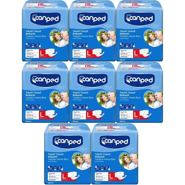 Canped Yetişkin Bezi Bel Bantlı Tekstil Yüzey L - Büyük - Large 112 Adet ürün görseli 1