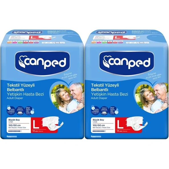 Canped Yetişkin Bezi Bel Bantlı Tekstil Yüzey L - Büyük - Large 28 Adet ürün görseli 1