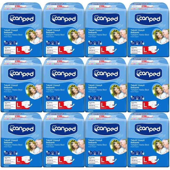 Canped Yetişkin Bezi Bel Bantlı Tekstil Yüzey L - Büyük - Large 168 Adet ürün görseli 1