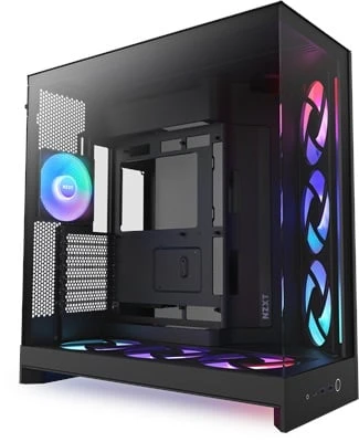 NZXT H9 Flow RGB+ 2025 CM-H92FB-P1 Dual-Chamber 7 RGB Fanlı ATX Siyah Bilgisayar Kasası ürün görseli 1