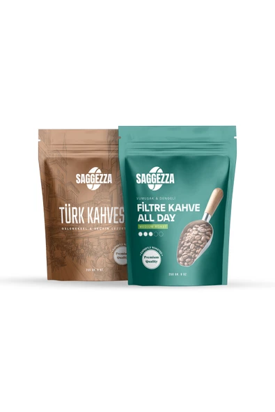 Saggezza Filtre Kahve All Day 250 gr + Türk Kahvesi 250 gr Tanışma Paketi ürün görseli 1
