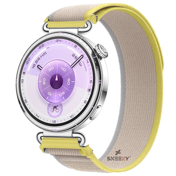 Huawei Watch GT6 41mm Uyumlu Kordon Trail Loop Cırtlı Yumuşak Kumaş Şık Kordon  Sarı ürün görseli 1