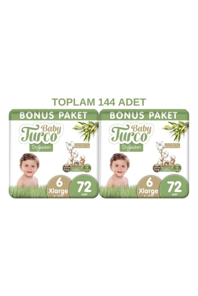 Baby TurcoDoğadan 6 Numara Xlarge 72x2 Toplam 144 Adet ürün görseli 1
