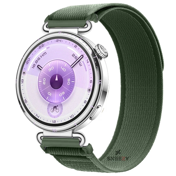 Huawei Watch GT6 41mm Uyumlu Kordon Trail Loop Cırtlı Yumuşak Kumaş Şık Kordon  Haki ürün görseli 1