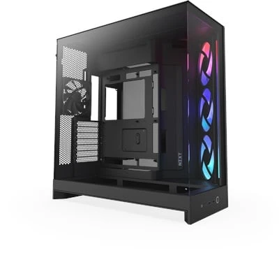 NZXT H9 Flow RGB 2025 CM-H92FB-R1 Dual-Chamber 3 RGB Fanlı ATX Siyah Bilgisayar Kasası ürün görseli 1