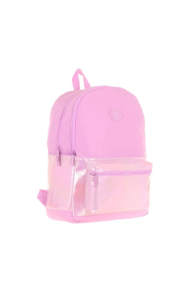 KAUKKO Cube Üç Bölmeli Kız Çocuk Pembe Okul Çantası - K1819 ürün görseli 1