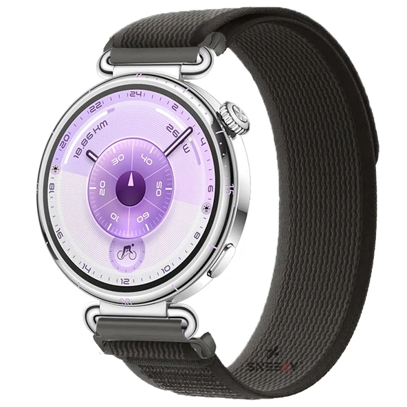 Huawei Watch GT6 41mm Uyumlu Kordon Trail Loop Cırtlı Yumuşak Kumaş Şık Kordon  Siyah ürün görseli 1