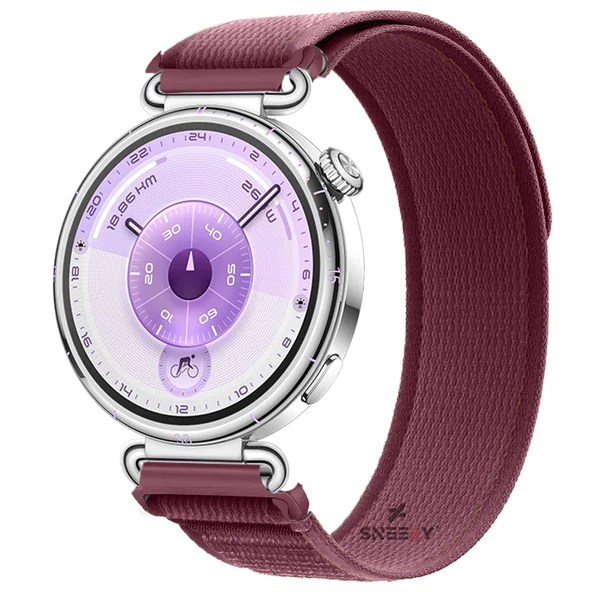 Huawei Watch GT6 41mm Uyumlu Kordon Trail Loop Cırtlı Yumuşak Kumaş Şık Kordon  Kırmızı ürün görseli 1
