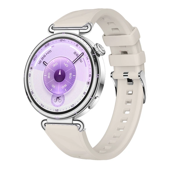 Sneezy Huawei Watch GT6 41mm İle Uyumlu Prism Metal Tokalı Soft Yumuşak Silikon Kordon  Starlight ürün görseli 1