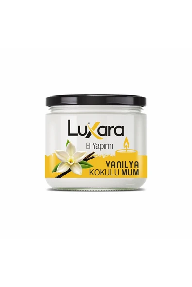 Luxara Home El Yapımı Vanilya Kokulu Mum – Dekoratif Cam Kavanoz, Sıcak ve Tatlı Aroma ürün görseli 1