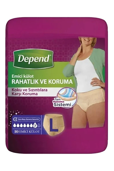 Depend Emici Külot L 10 Adet ürün görseli 1