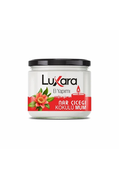 Luxara Home El Yapımı Nar Çiçeği Kokulu Mum – Dekoratif Cam Kavanoz, Ferah Çiçek Esintisi ürün görseli 1