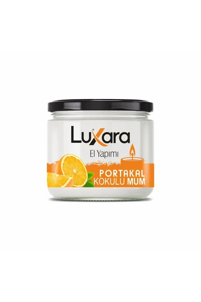 Luxara Home El Yapımı Portakal Kokulu Mum – Ferah ve Enerji Veren Aromatik Cam Kavanoz ürün görseli 1