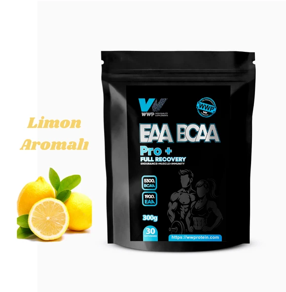 WWP EAA BCAA Pro+ Full Recovery, Tam İyileşme Dayanıklılık + Kas + Bağışıklık . 300g . Limon Aromalı. ürün görseli 1