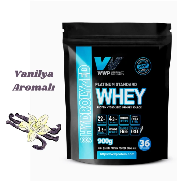 WWP Platinum Standard Whey Protein Hydrolyzed Tozu . 900g . Vanilya Aromalı. ürün görseli 1