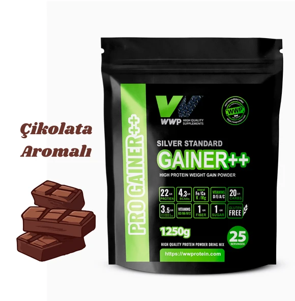 WWP Pro Gainer++ . Silver Standard . 1250g . Çikolata Aromalı. ürün görseli 1