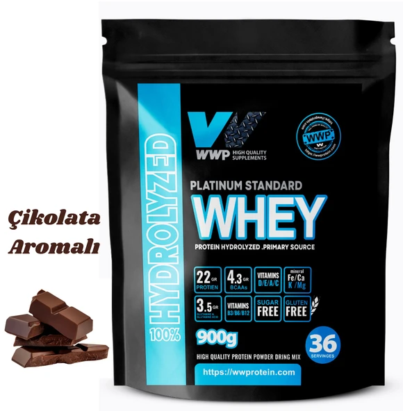 WWP Platinum Standard Whey Protein Hydrolyzed Tozu .900g . Çikolata Aromalı. ürün görseli 1
