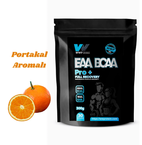 WWP EAA BCAA Pro+ Full Recovery, Tam İyileşme Dayanıklılık + Kas + Bağışıklık . 300g . Portakal Aromalı. ürün görseli 1