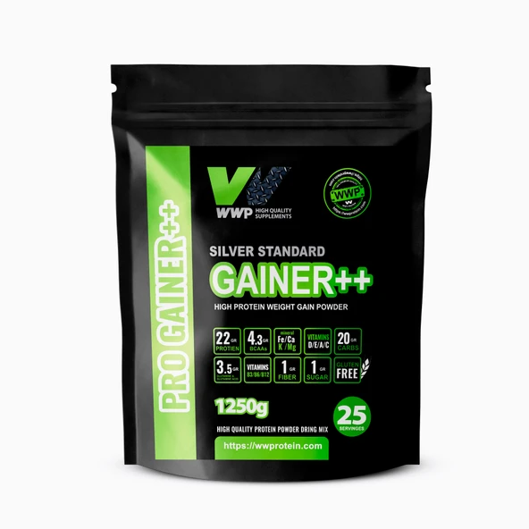 WWP Pro Gainer++ . Silver Standard . 1250g . Muz Aromalı. - Resim 3