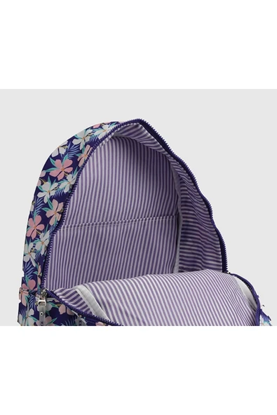 Mor K1763 Double Stripe Mor Sırt Çantası - Resim 4