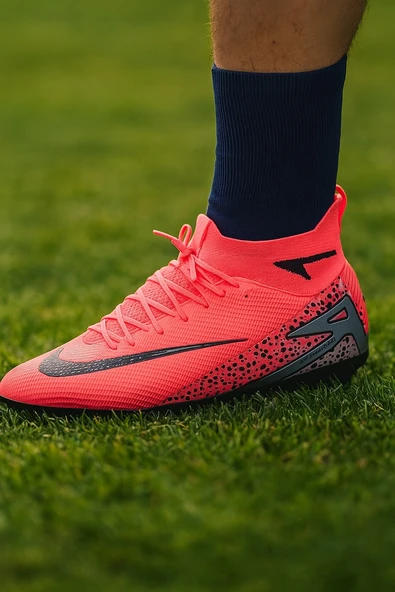 Neon Pembe Çim Saha Futbol Ayakkabısı – Hafif, Konforlu ve Kaymaz Tabanlı Krampon ürün görseli 1
