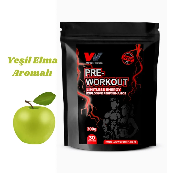 WWP Pre-Workout Limitless Energy, Sınırsız Enerji & Performans . 300g . Yeşil Elma Aromalı ürün görseli 1