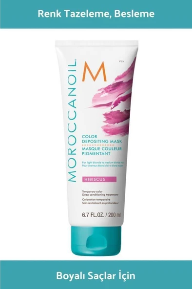 Moroccanoil Color Depositing Mask Hibiscus Fuşya Renk Tazeleyici Bakım Maskesi 200 ml ürün görseli 1