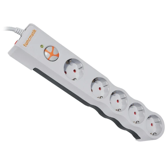 Tunçmatik Beşli Akım Korumalı Priz Beyaz Powersurge TSK6134 ürün görseli 1
