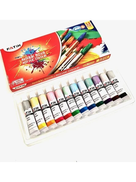 FATİH AKRİLİK BOYA TÜPLÜ 12ml 12 Lİ KARIŞIK ürün görseli 1