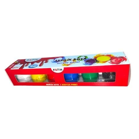 FATİH AKRİLİK BOYA 25 GR 6 RENK TAKIM ürün görseli 1