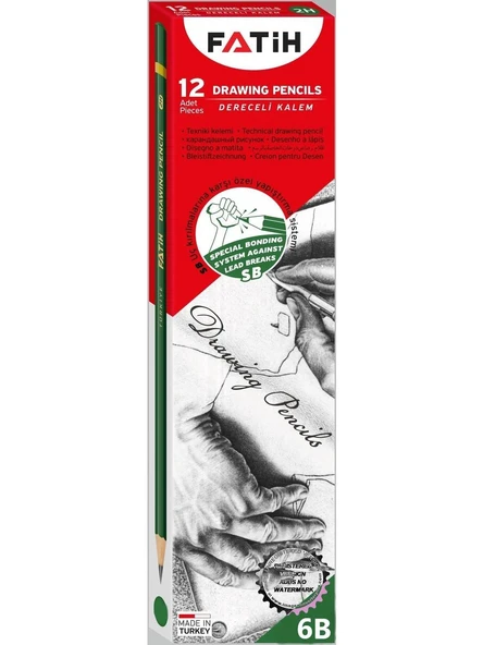 FATİH 6B DERECELİ KURŞUN KALEM  12'Lİ - Resim 2